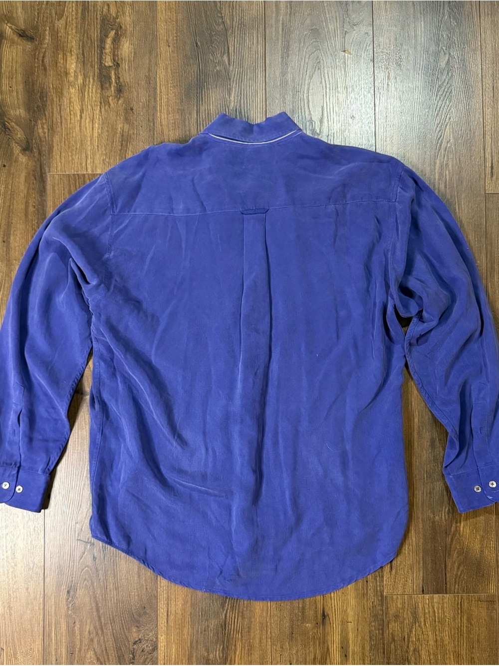 Bugatchi Uomo Men’s Large Blue 100% Tencel Button Front Shirt Long Sleeve - Picture 9 of 10